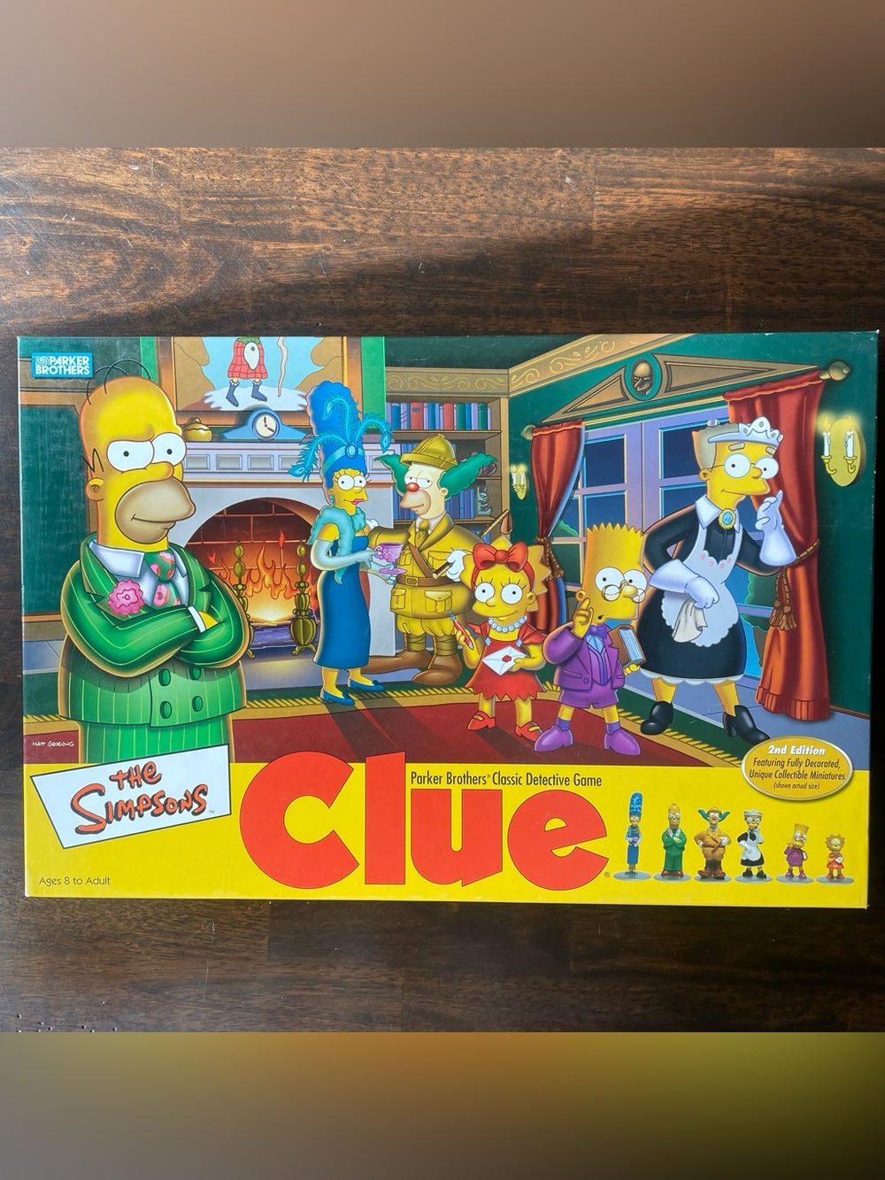THE SIMPSONS CLUE BOARD GAME 2nd Edition 2002 Parker Brothers Retired Complete